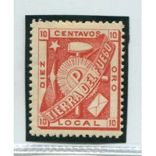 ARGENTINA TIERRA DEL FUEGO GJ 1A CORREO PRIVADO POPPER NUEVO MINT !!!